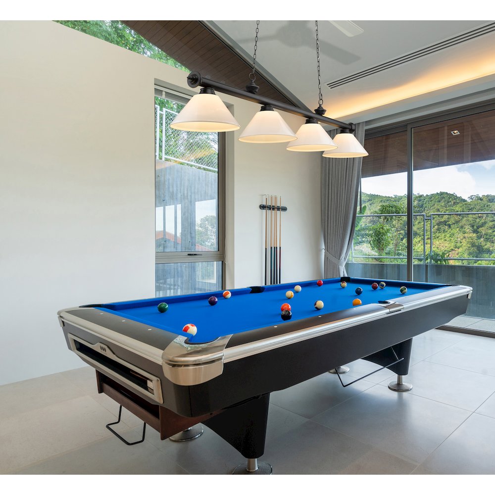 Z-Lite Cordon 4 Light Billiard, Steel Frame, White Shade Color. Picture 7