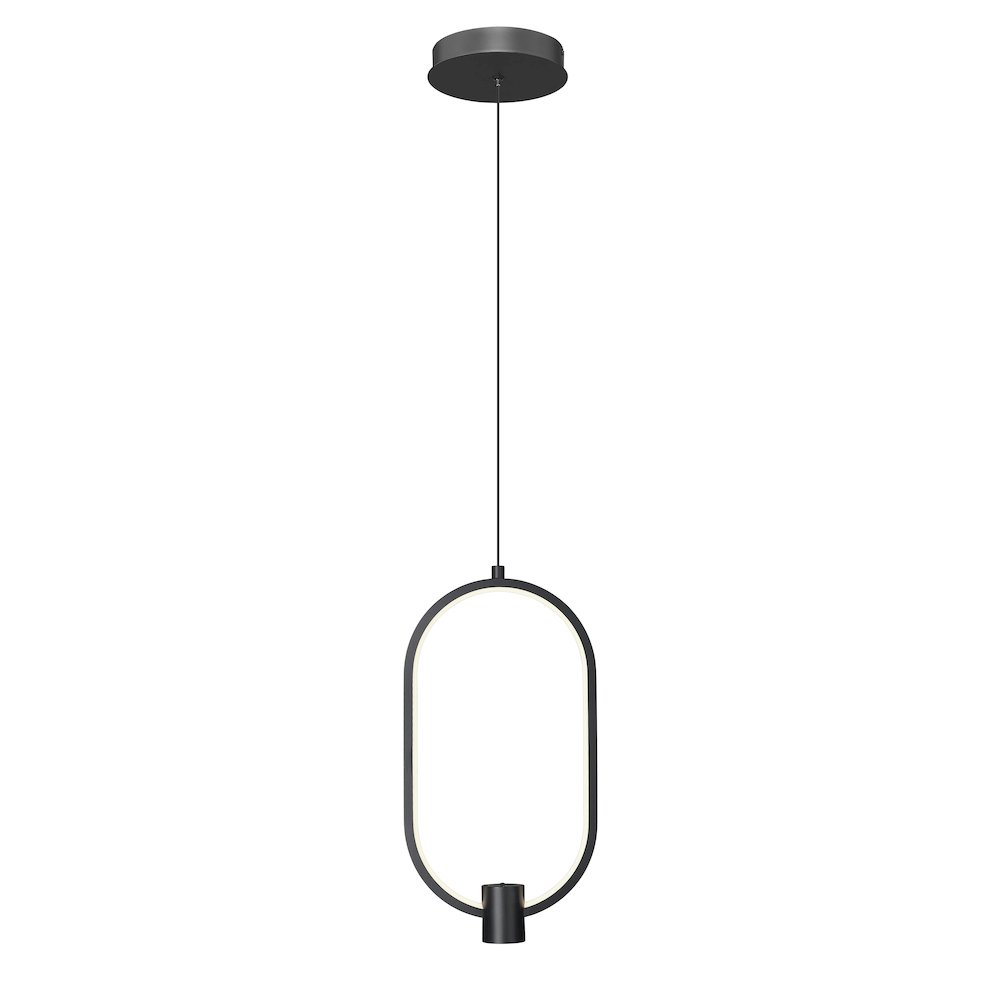 Z-Lite 1 Light Pendant, Matte Black. Picture 1