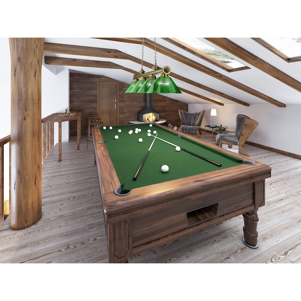 Z-Lite Cordon 4 Light Billiard, Steel Frame, Green Shade Color. Picture 6