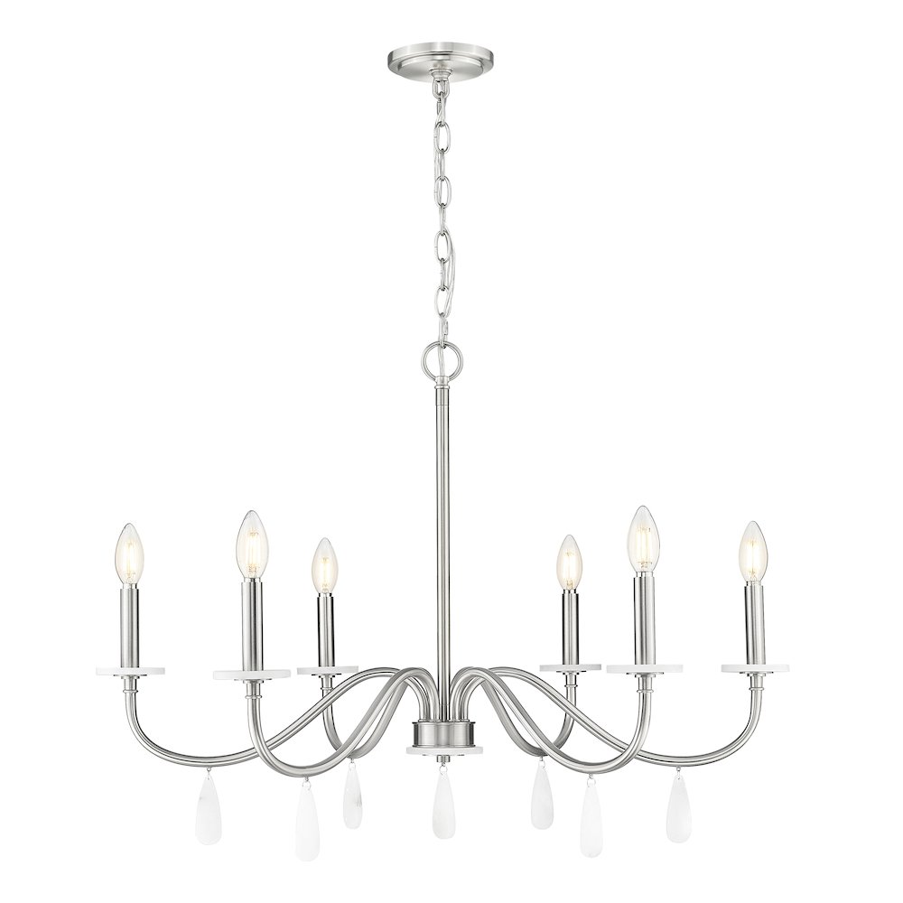 Z-Lite 6 Light Chandelier, Brushed Nickel. Picture 1