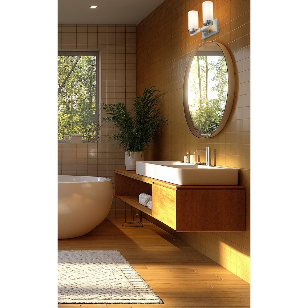 Z-Lite Danica 2 Light Vanity in Brushed Nickel color, Steel frame. Picture 6