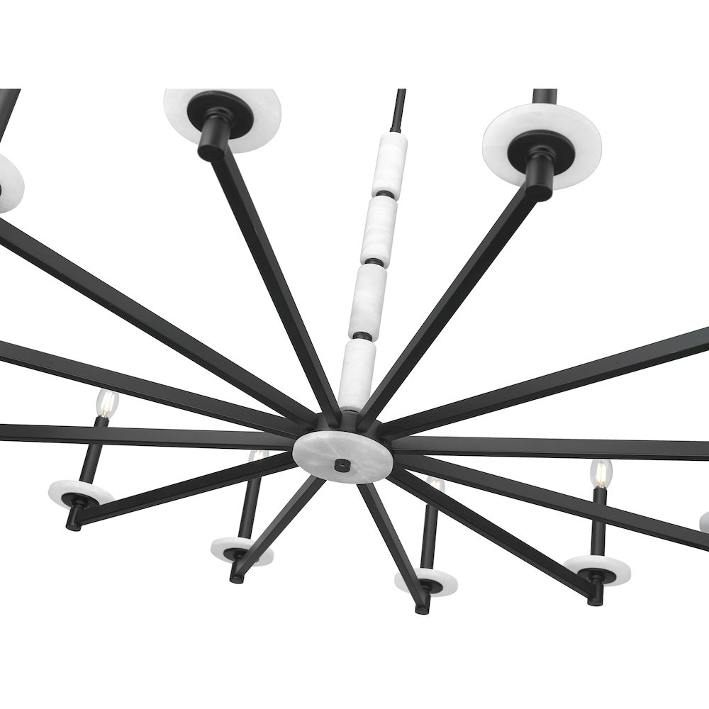 Z-Lite Kaden 12 Light Chandelier in Matte Black color, Steel frame. Picture 4