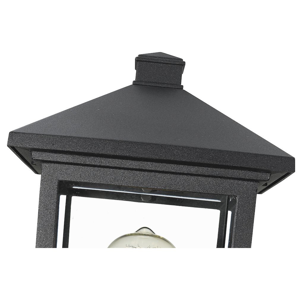 Z-Lite Portland 1 Light Outdoor Post Mount Fixture in Black Frame Finish. Picture 4