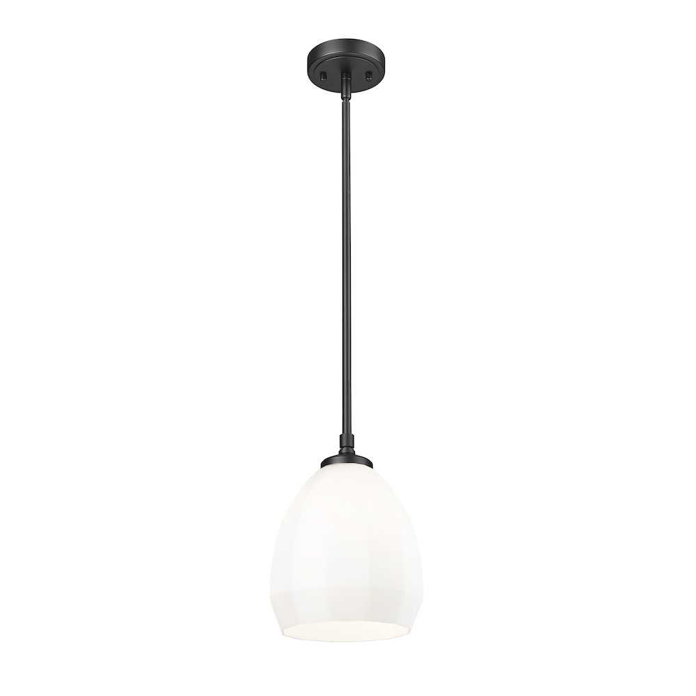 Z-Lite Oren 1 Light Pendant in Matte Black color, Steel frame. Picture 3