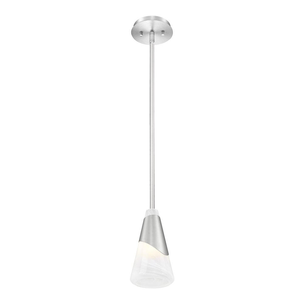 Z-Lite Aimie 1 Light Pendant, Brushed Nickel. Picture 3