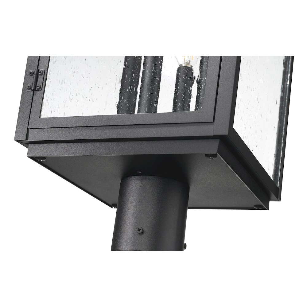 Z-Lite Hartwell 4 Light Outdoor Post Mounted Fixture in Sand Black color. Picture 4