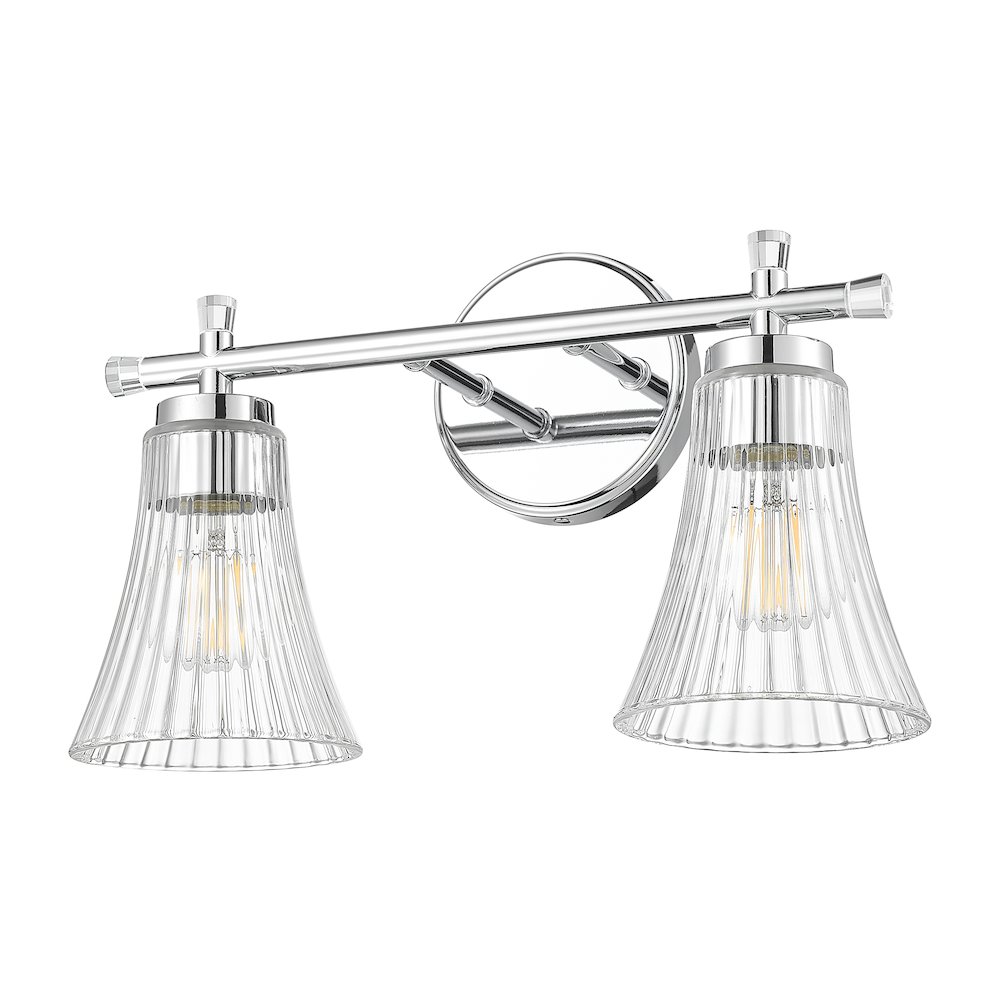 Z-Lite Belle 2 Light Vanity in Chrome color, Steel frame. Picture 5