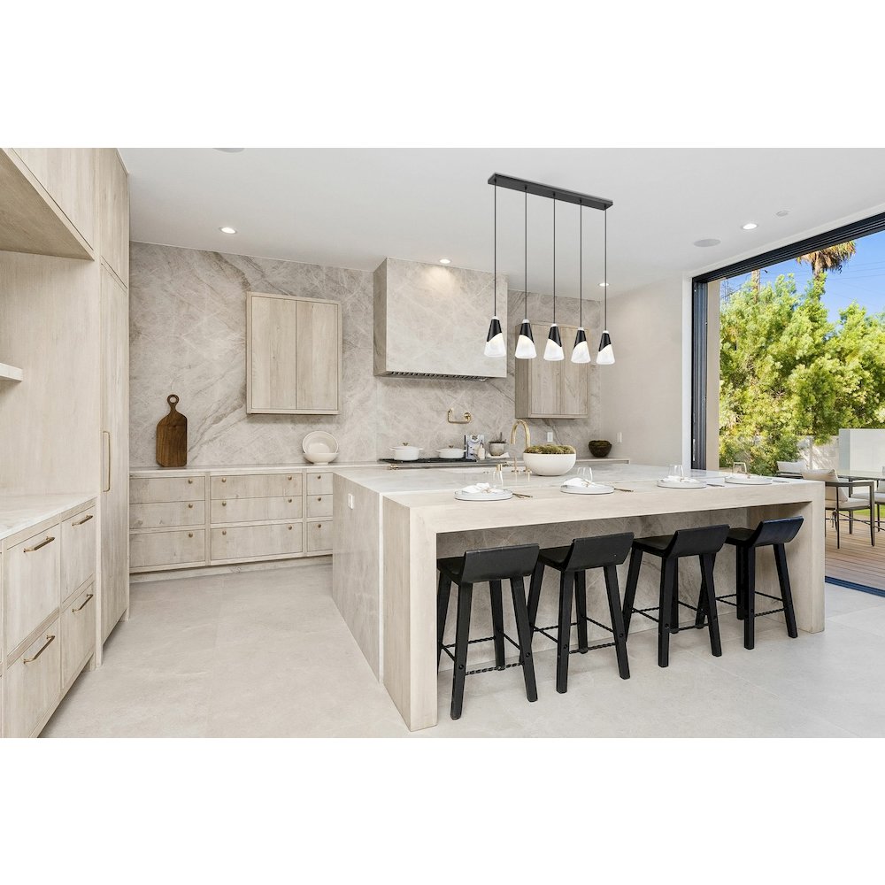 Z-Lite Aimie 5 Light Linear Chandelier, Matte Black. Picture 6