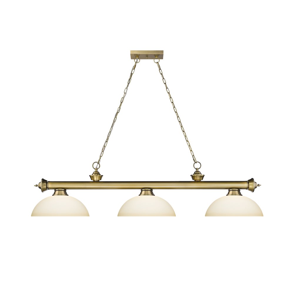 Z-Lite Cordon 3 Light Billiard, Steel Frame, Matte Opal Shade Color. Picture 2