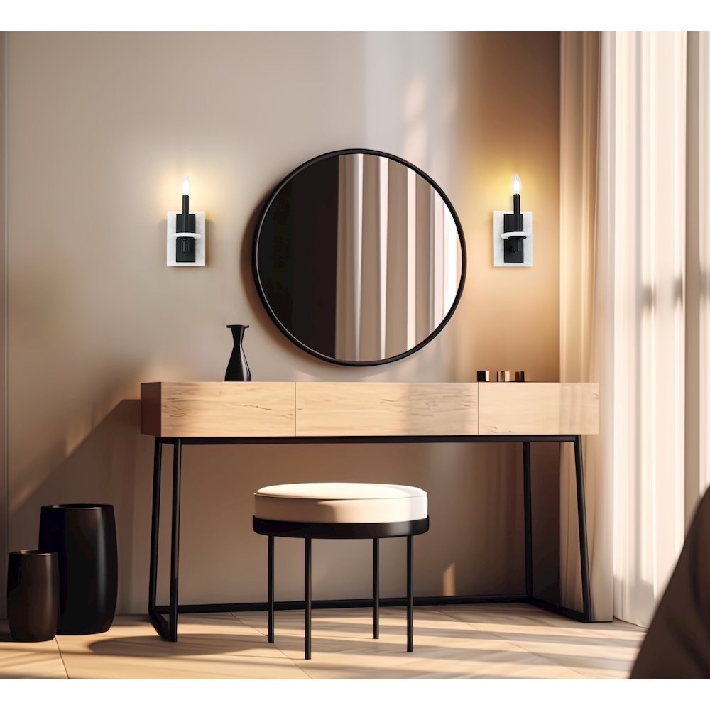 Z-Lite Kaden 1 Light Wall Sconce in Matte Black color, Steel frame. Picture 6