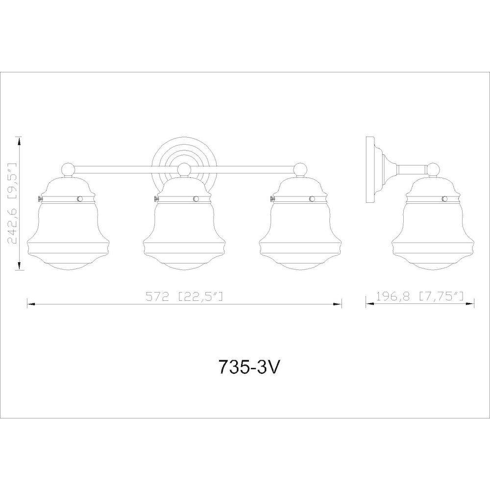 Z-Lite 3 Light Vanity. Picture 8