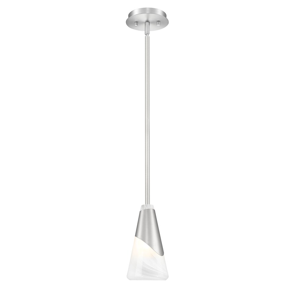 Z-Lite Aimie 1 Light Pendant, Brushed Nickel. Picture 1