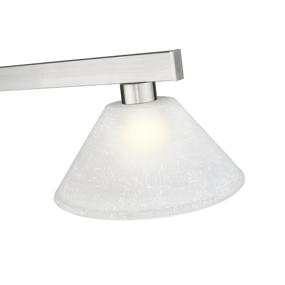 Z-Lite Cobalt 3 Light Billiard, Steel Frame, White Linen Shade Color. Picture 4