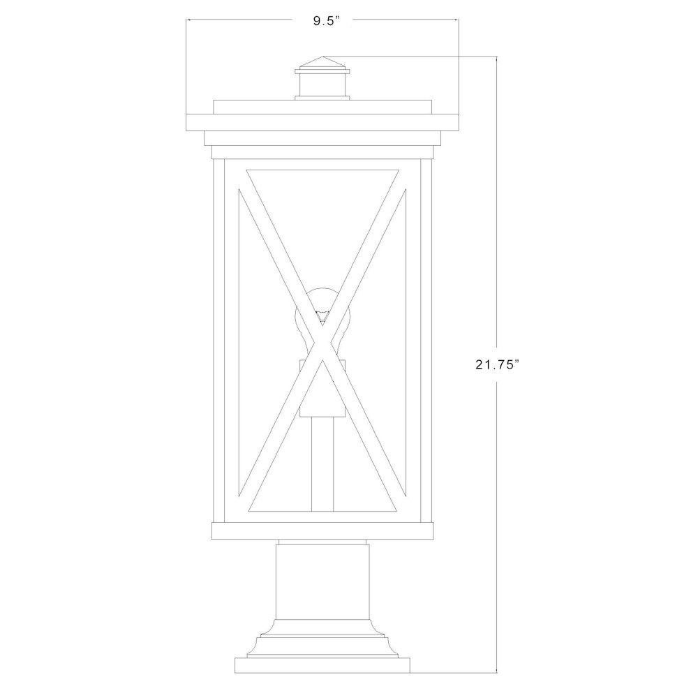 Z-Lite 1 Light Outdoor Pier Mounted Fixture. Picture 8