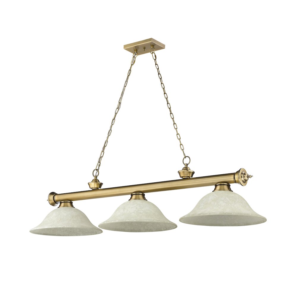Z-Lite Cordon 3 Light Billiard, Steel Frame, Golden Mottle Shade Color. Picture 5