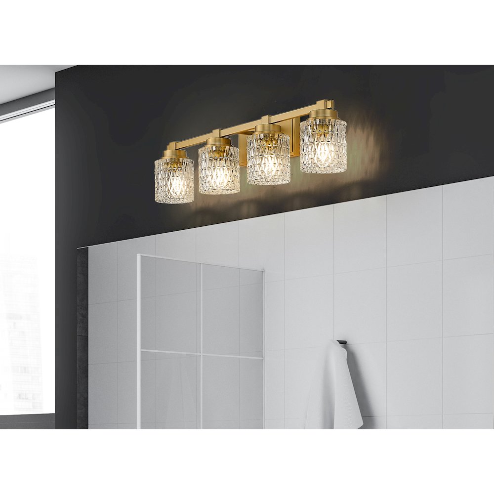 Z-Lite 4 Light Vanity, Modern Gold. Picture 6