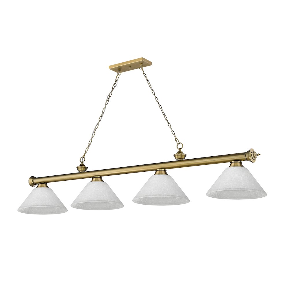 Z-Lite Cordon 4 Light Billiard, Steel Frame, White Linen Shade Color. Picture 5