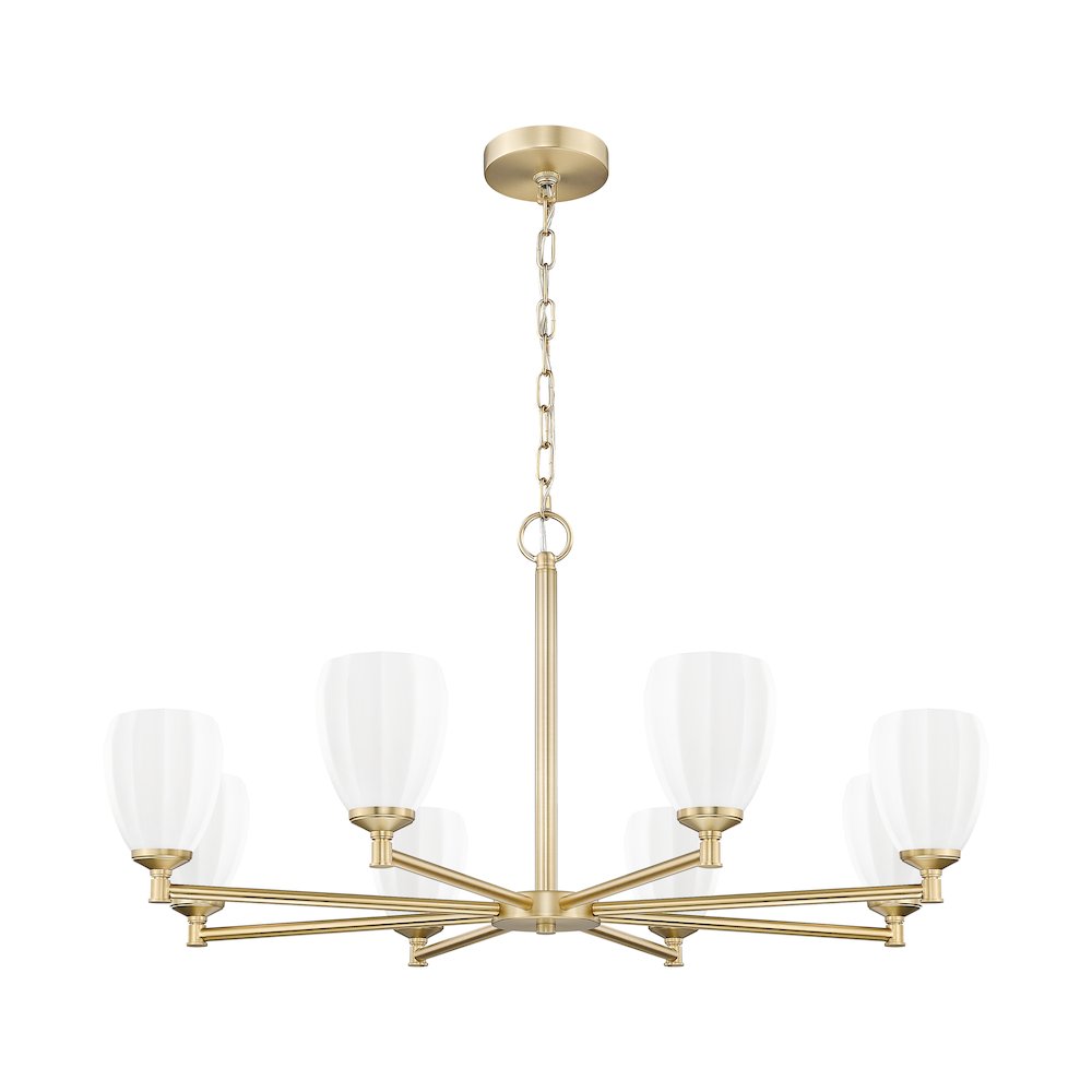 Z-Lite Oren 8 Light Chandelier in Modern Gold color, Steel frame. Picture 5