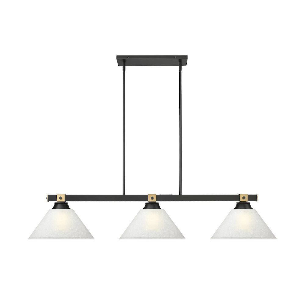 Z-Lite Bronte 3 Light Billiard, Steel Frame, White Linen Shade Color. Picture 2