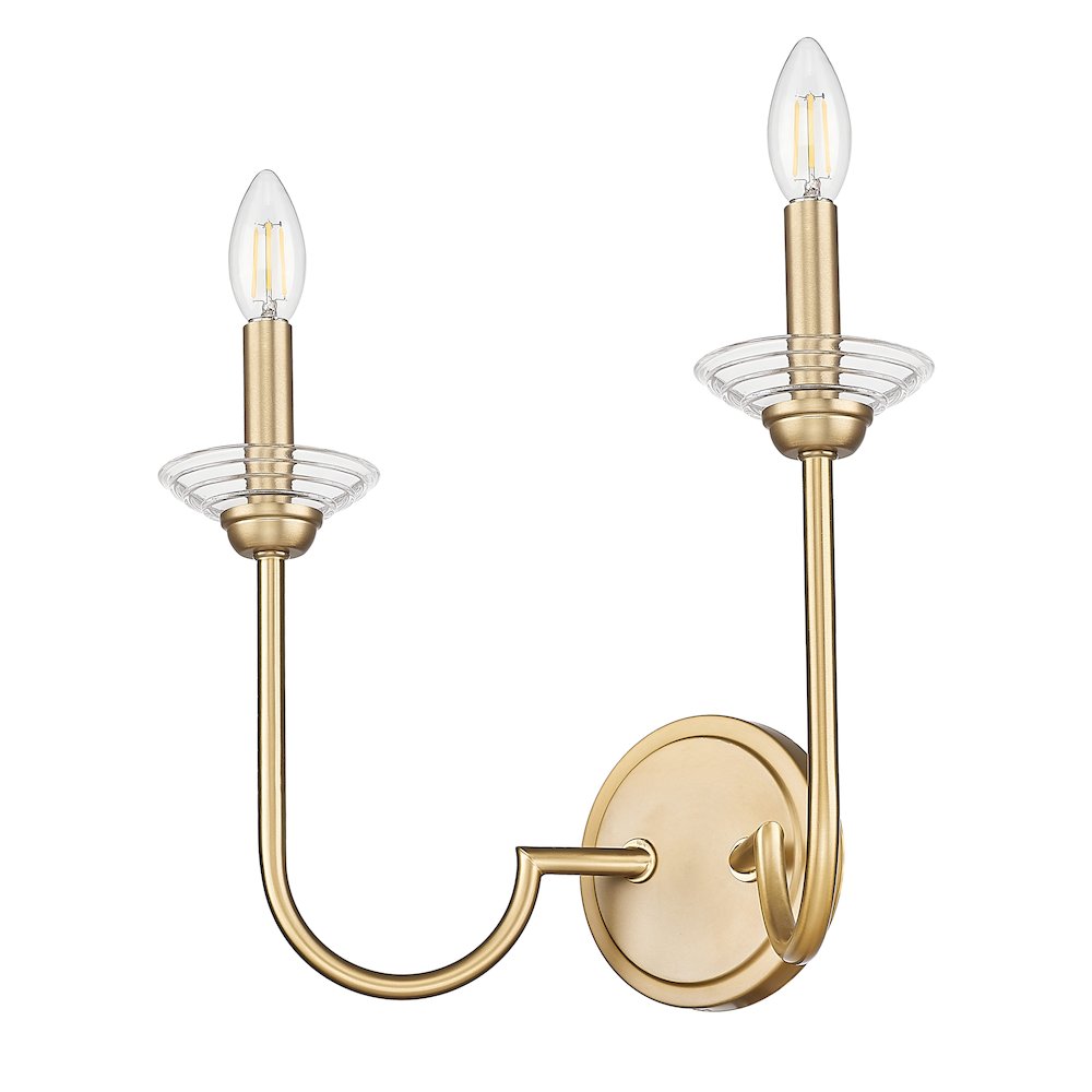 Z-Lite Allistair 2 Light Wall Sconce in Modern Gold color, Steel frame. Picture 5