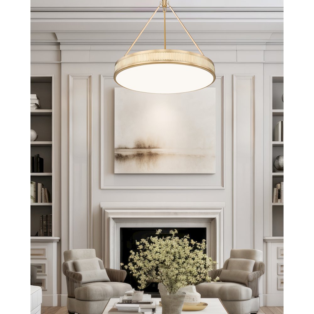 Z-Lite 3 Light Pendant, Modern Gold. Picture 5