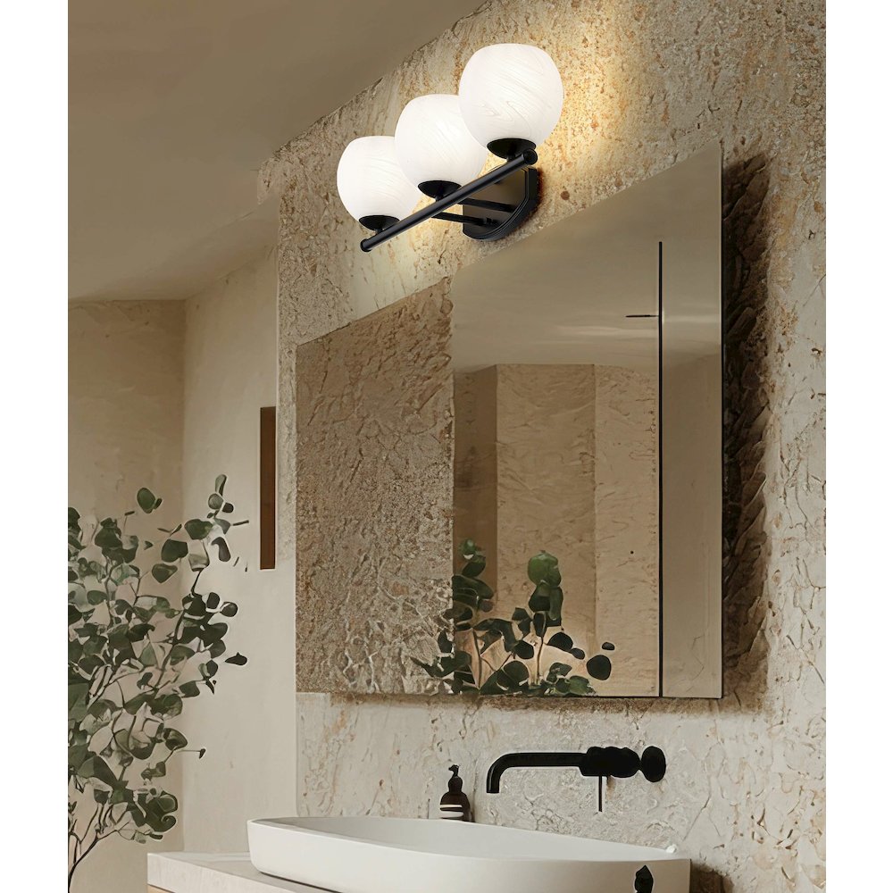 Z-Lite 3 Light Vanity, Matte Black. Picture 6