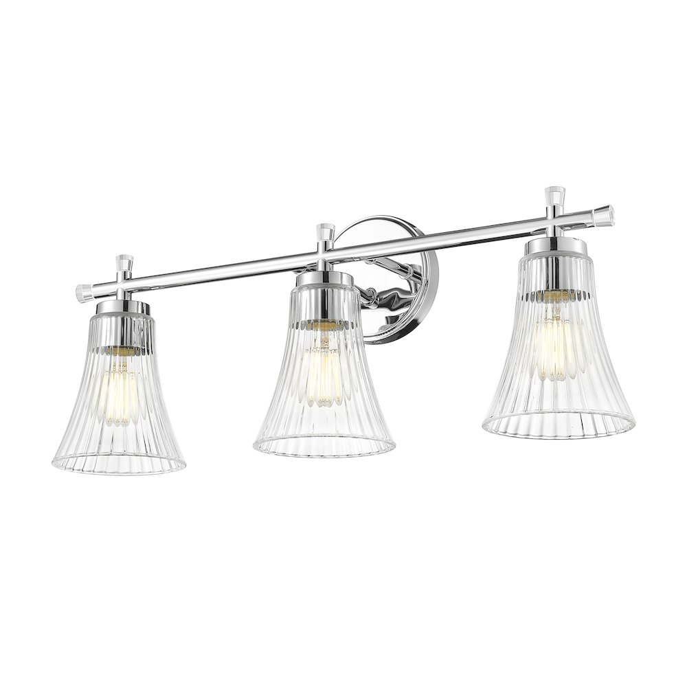 Z-Lite Belle 3 Light Vanity in Chrome color, Steel frame. Picture 3