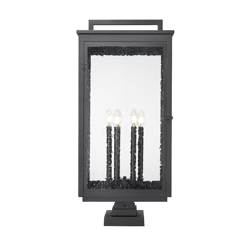 Z-Lite Hartwell 6 Light Outdoor Pier Mounted Fixture in Sand Black color. Picture 3