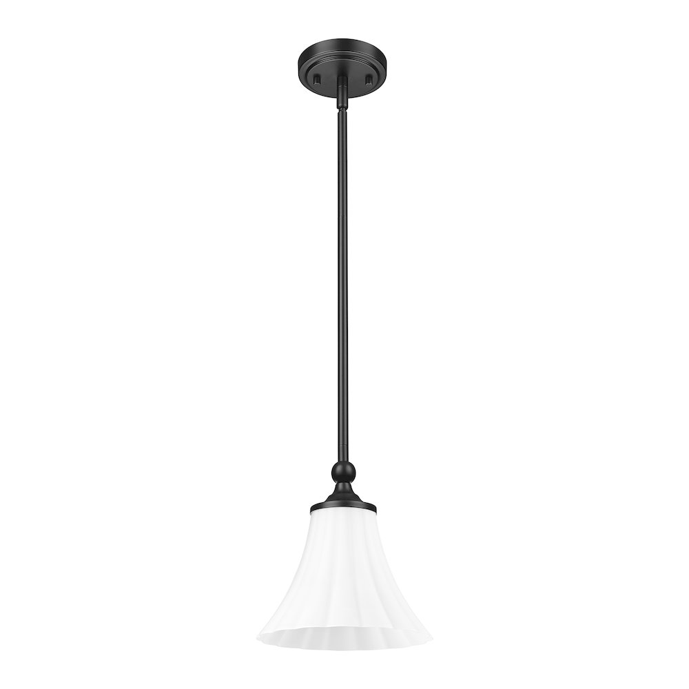 Z-Lite 1 Light Pendant, Matte Black. Picture 7