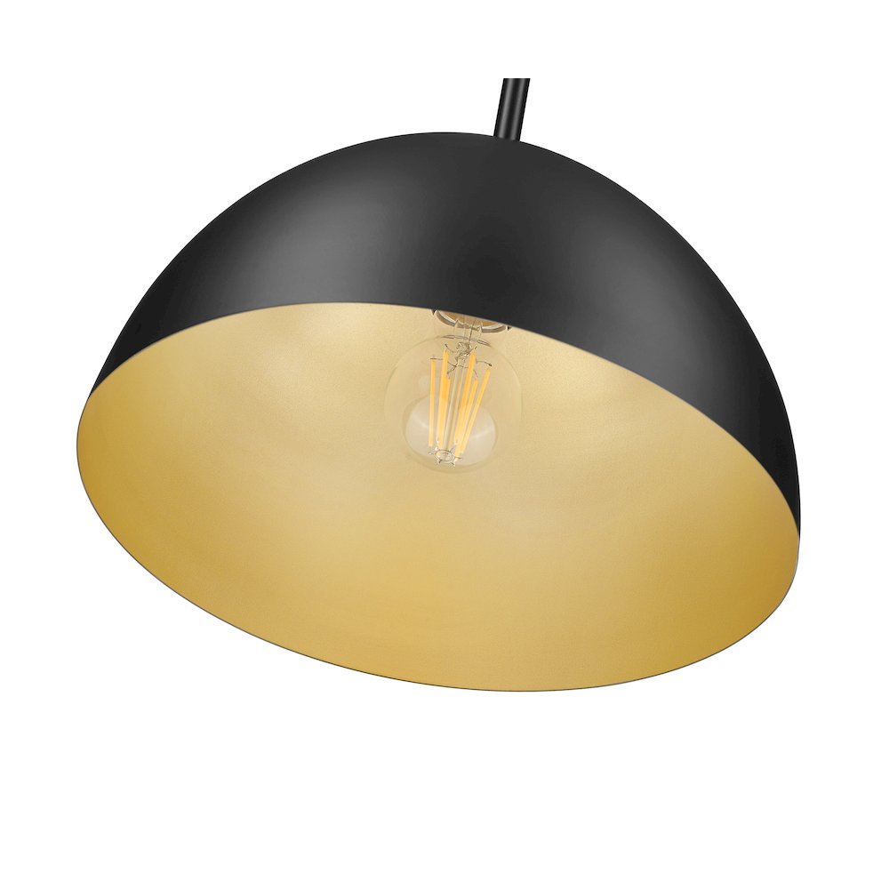 Z-Lite 1 Light Pendant, Matte Black. Picture 4