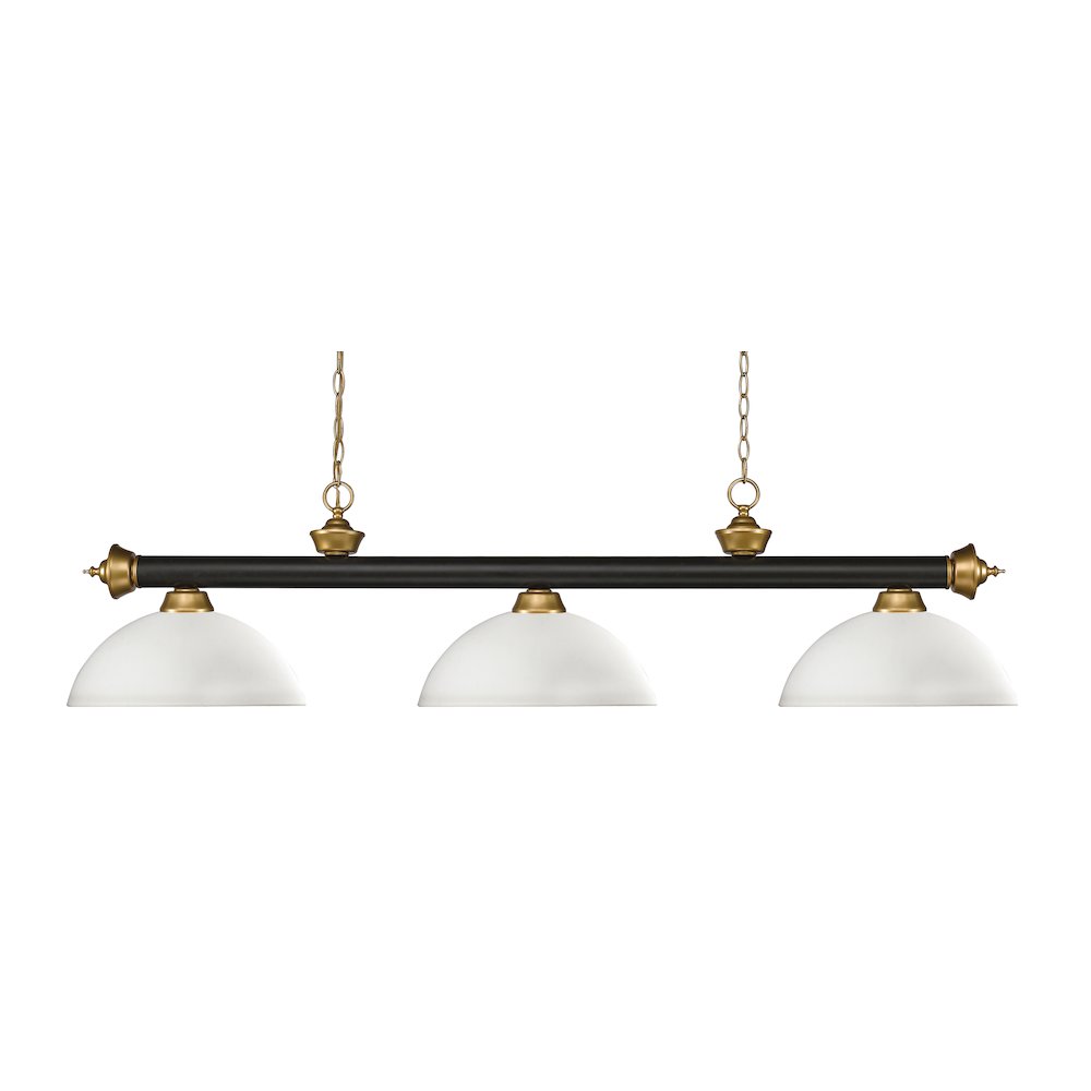 Z-Lite Riviera 3 Light Billiard, Steel Frame, Matte Opal Shade Color. Picture 1
