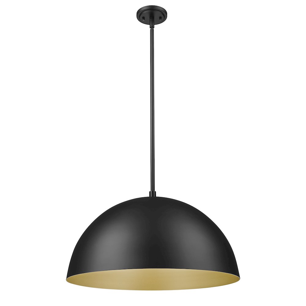 Z-Lite 3 Light Pendant, Matte Black. Picture 7