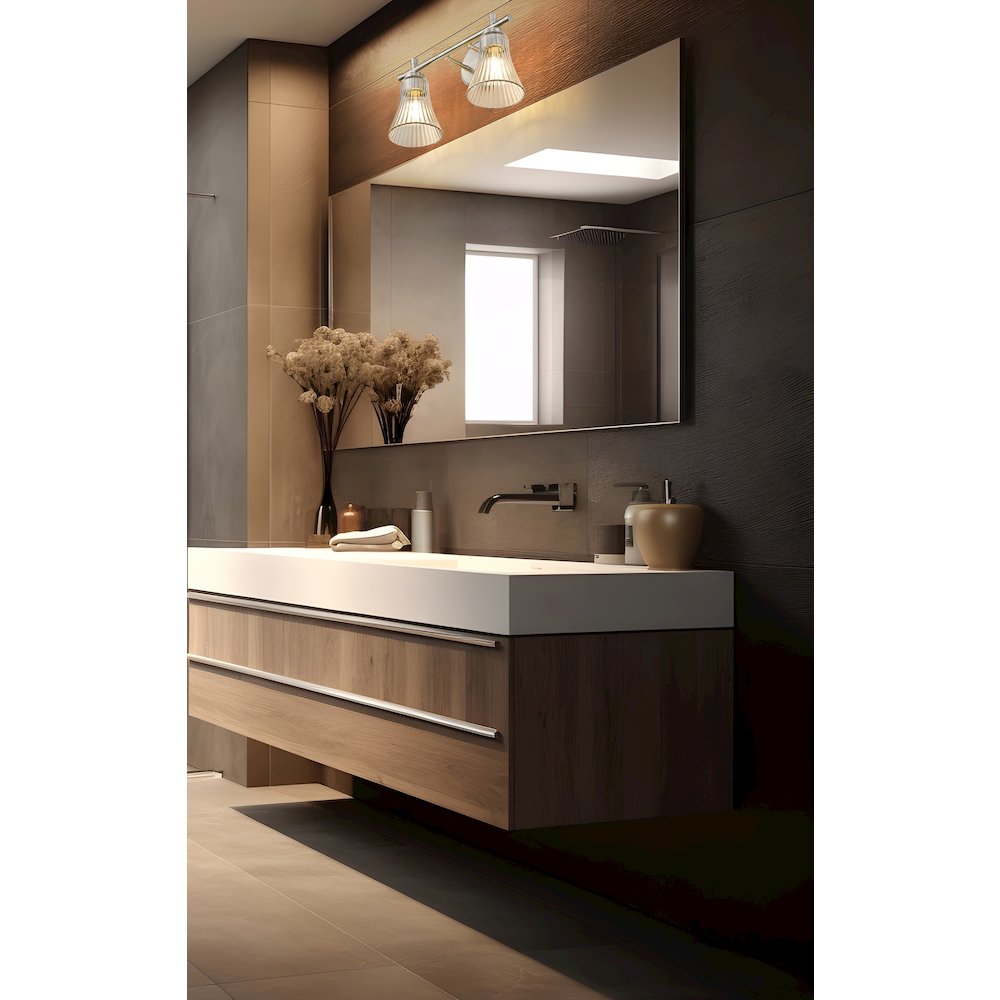 Z-Lite Belle 2 Light Vanity in Brushed Nickel color, Steel frame. Picture 6