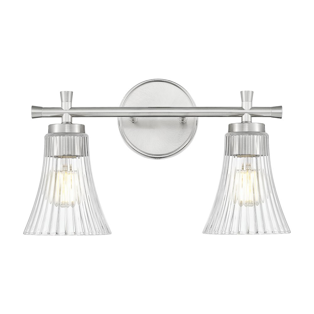Z-Lite Belle 2 Light Vanity in Brushed Nickel color, Steel frame. Picture 2
