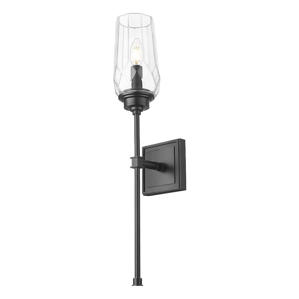 Z-Lite 1 Light Wall Sconce, Matte Black. Picture 3