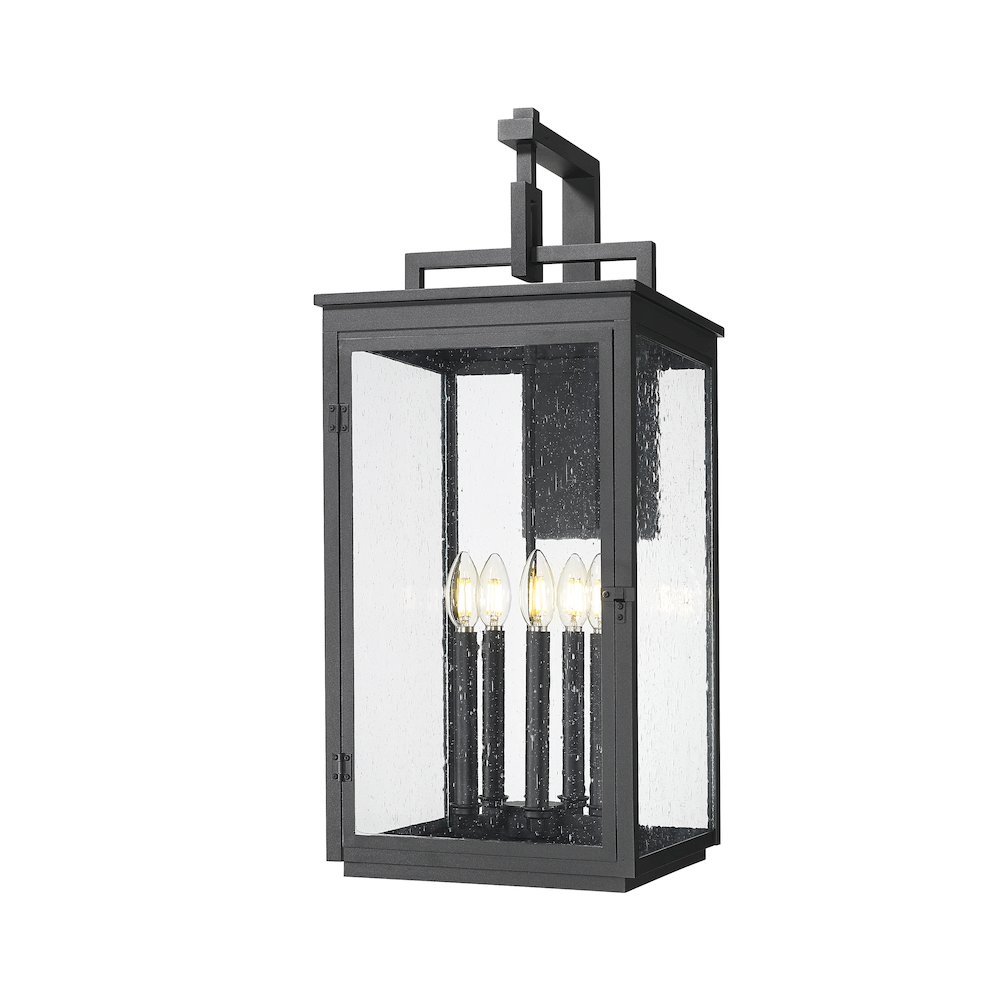 Z-Lite Hartwell 5 Light Outdoor Wall Light in Sand Black color, Aluminum frame. Picture 1