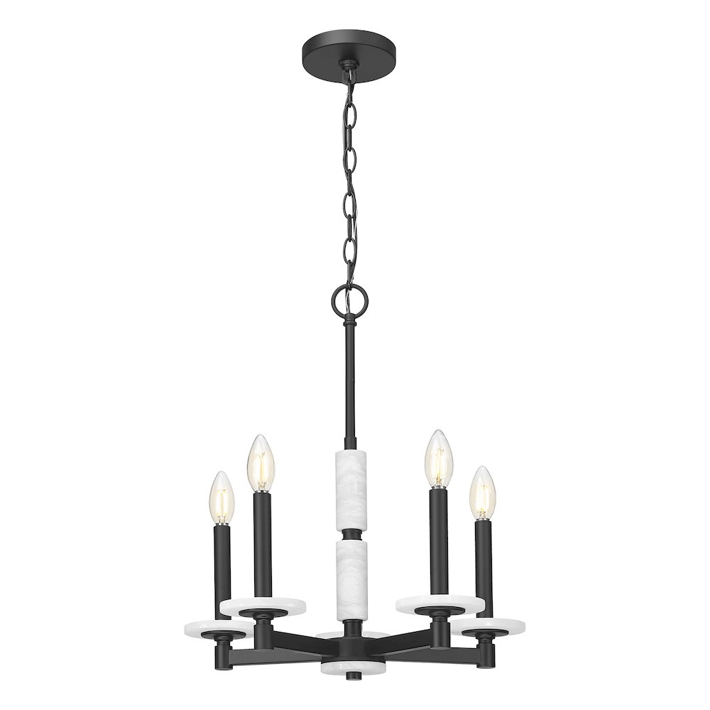Z-Lite Kaden 5 Light Chandelier in Matte Black color, Steel frame. Picture 1