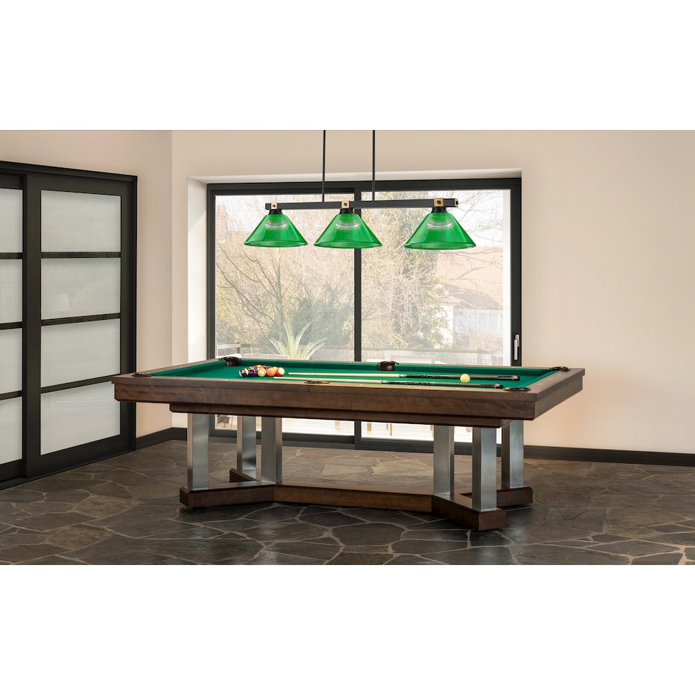 Z-Lite Bronte 3 Light Billiard, Steel Frame, Green Shade Color. Picture 7