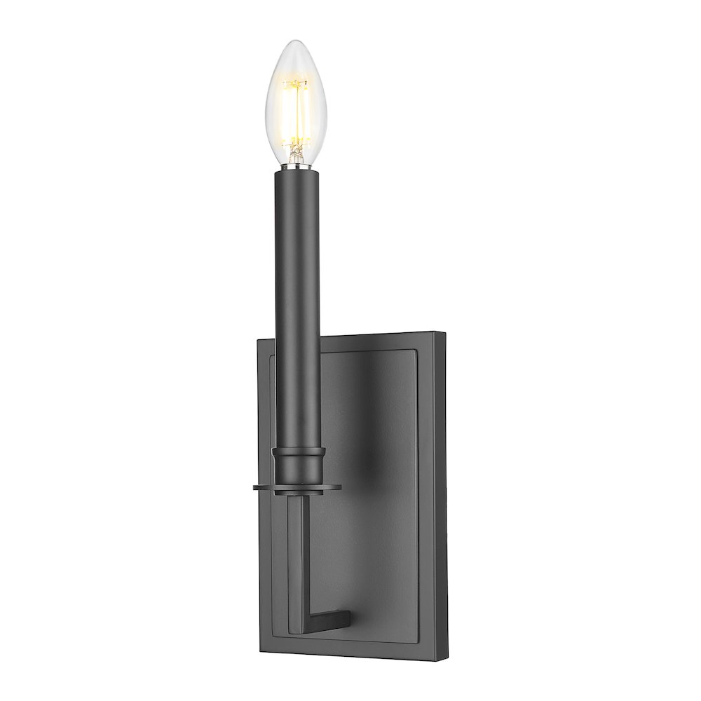 Z-Lite 2 Light Wall Sconce, Matte Black. Picture 1