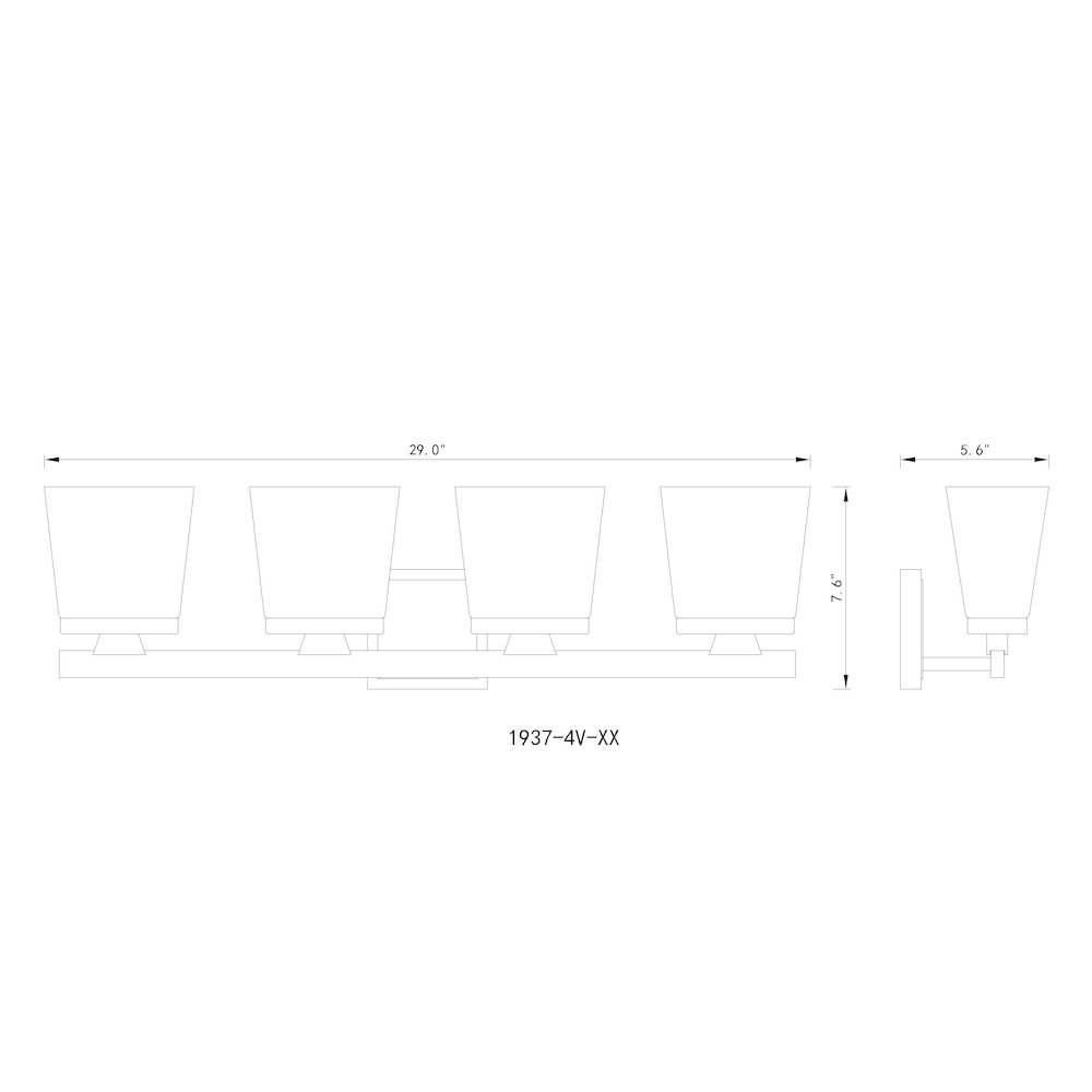 Z-Lite 4 Light Vanity. Picture 8