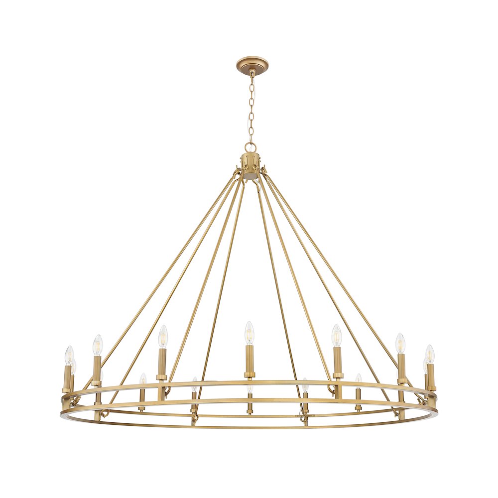 Z-Lite Dennison 16 Light Chandelier in Signature Brass color, Steel frame. Picture 4