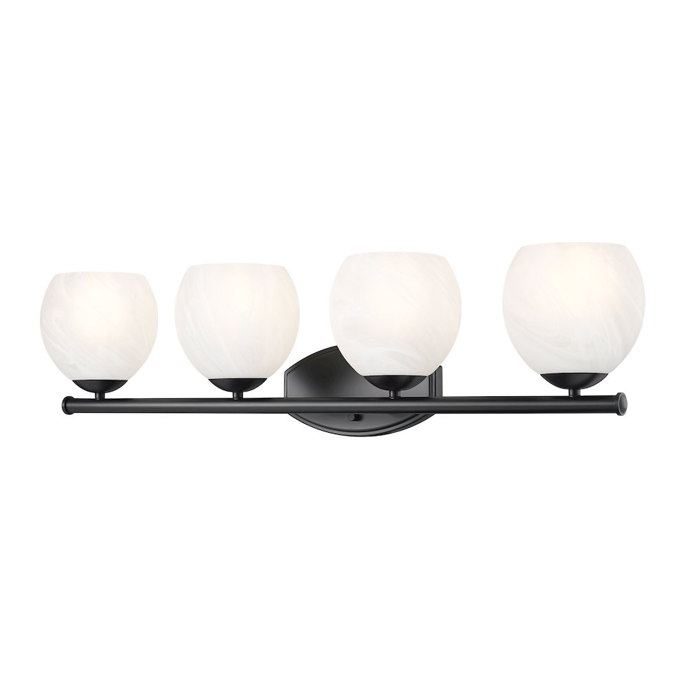 Z-Lite 4 Light Vanity, Matte Black. Picture 1