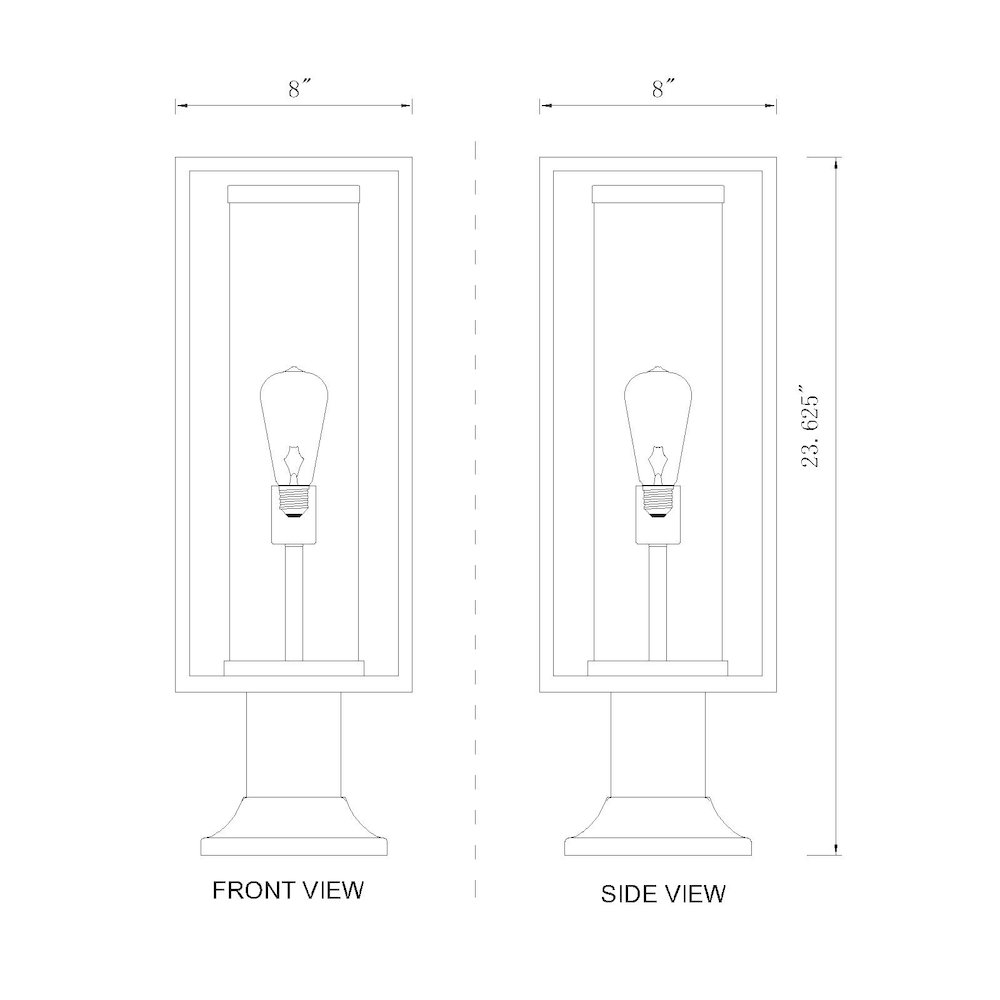 Z-Lite 1 Light Outdoor Pier Mounted Fixture. Picture 6