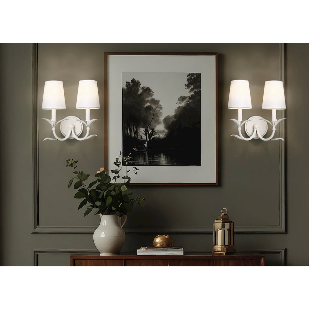 Z-Lite 2 Light Wall Sconce, Textured White. Picture 5