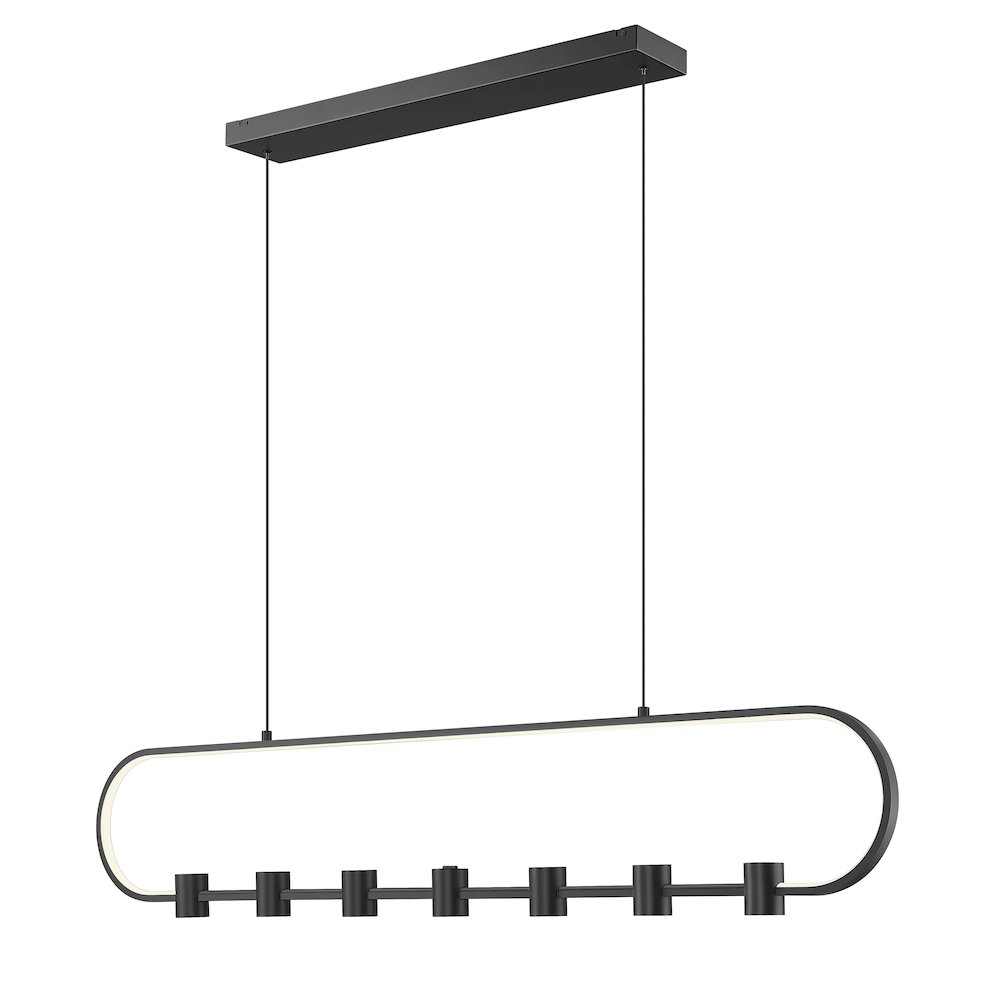 Z-Lite 7 Light Linear Chandelier, Matte Black. Picture 1