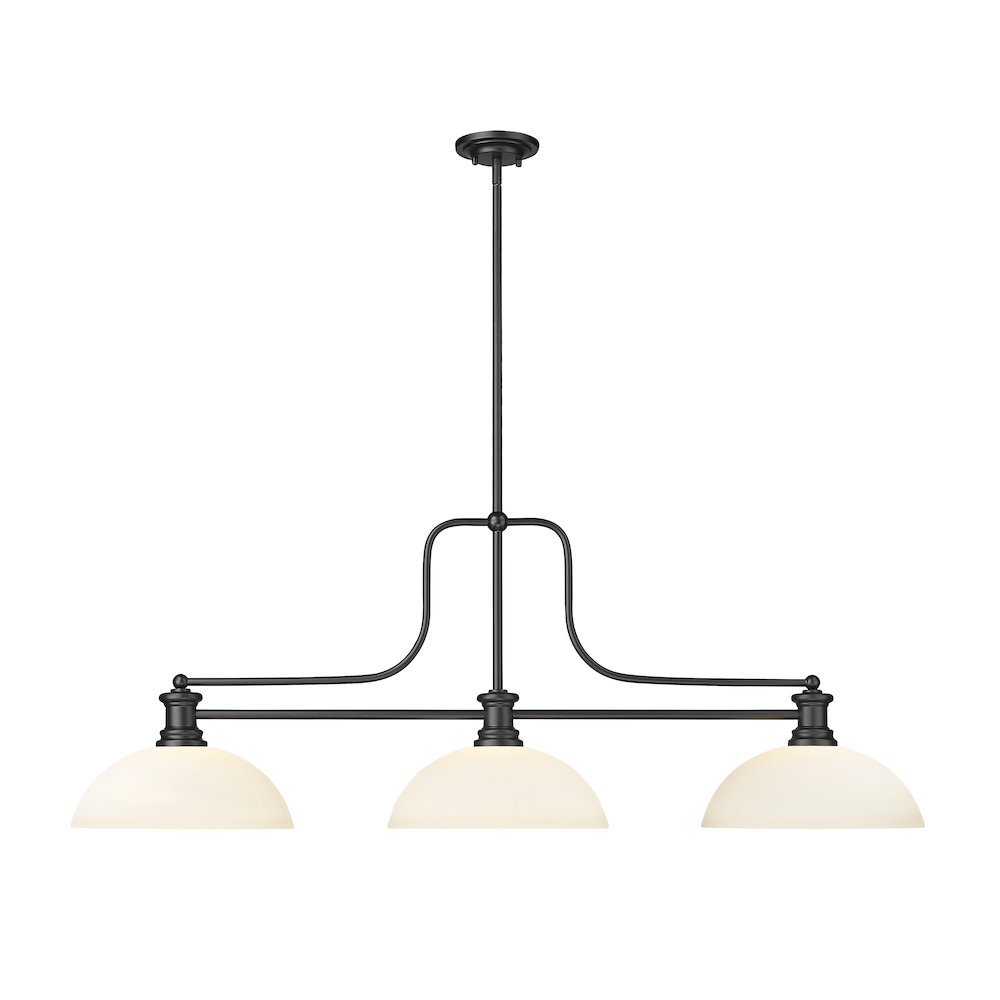 Z-Lite Melange 3 Light Billiard, Steel Frame, Matte Opal Shade Color. Picture 2