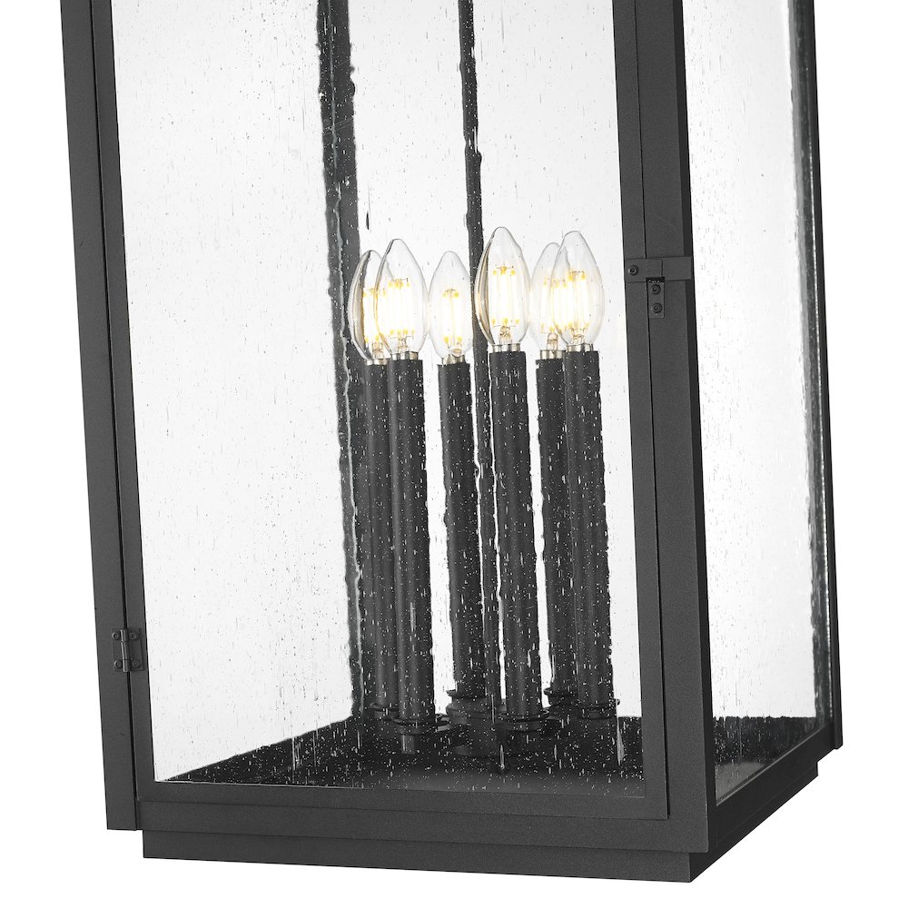 Z-Lite Hartwell 6 Light Outdoor Chain Mount Ceiling Fixture in Sand Black color. Picture 4
