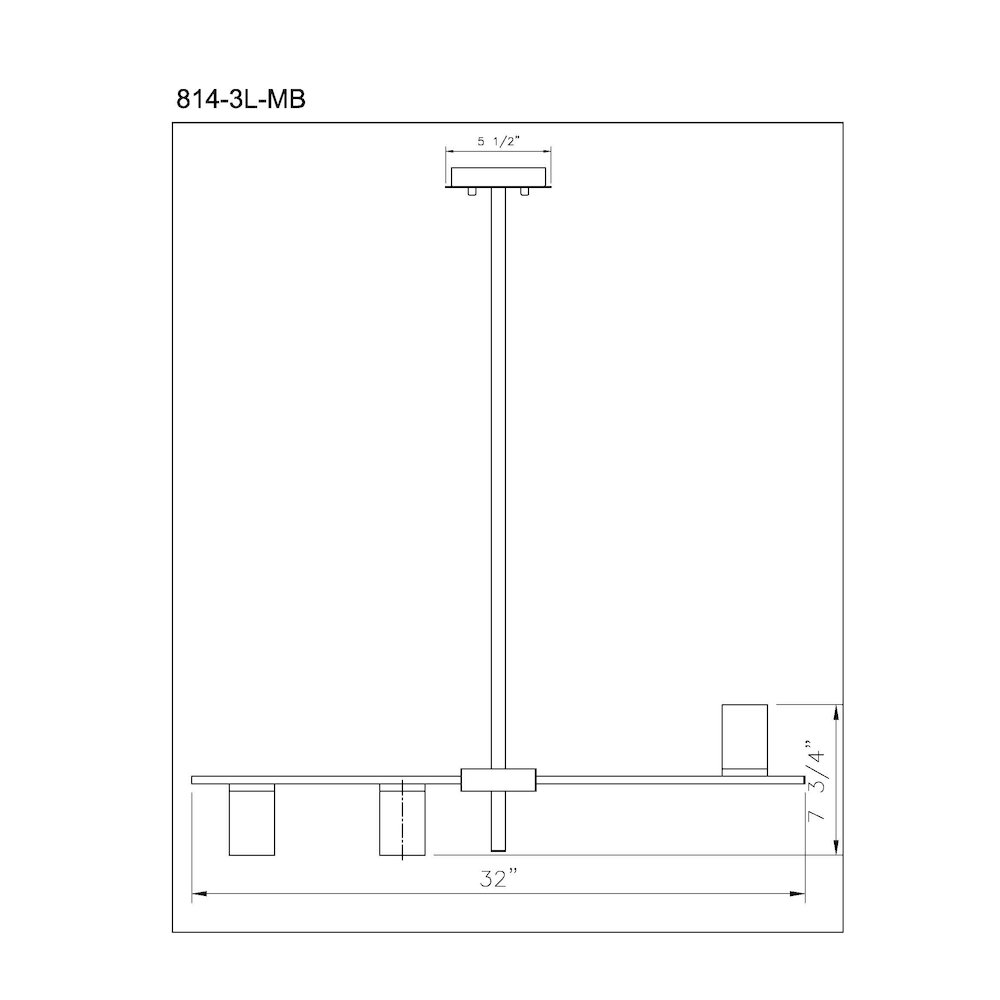 Z-Lite 3 Light Linear Chandelier. Picture 8