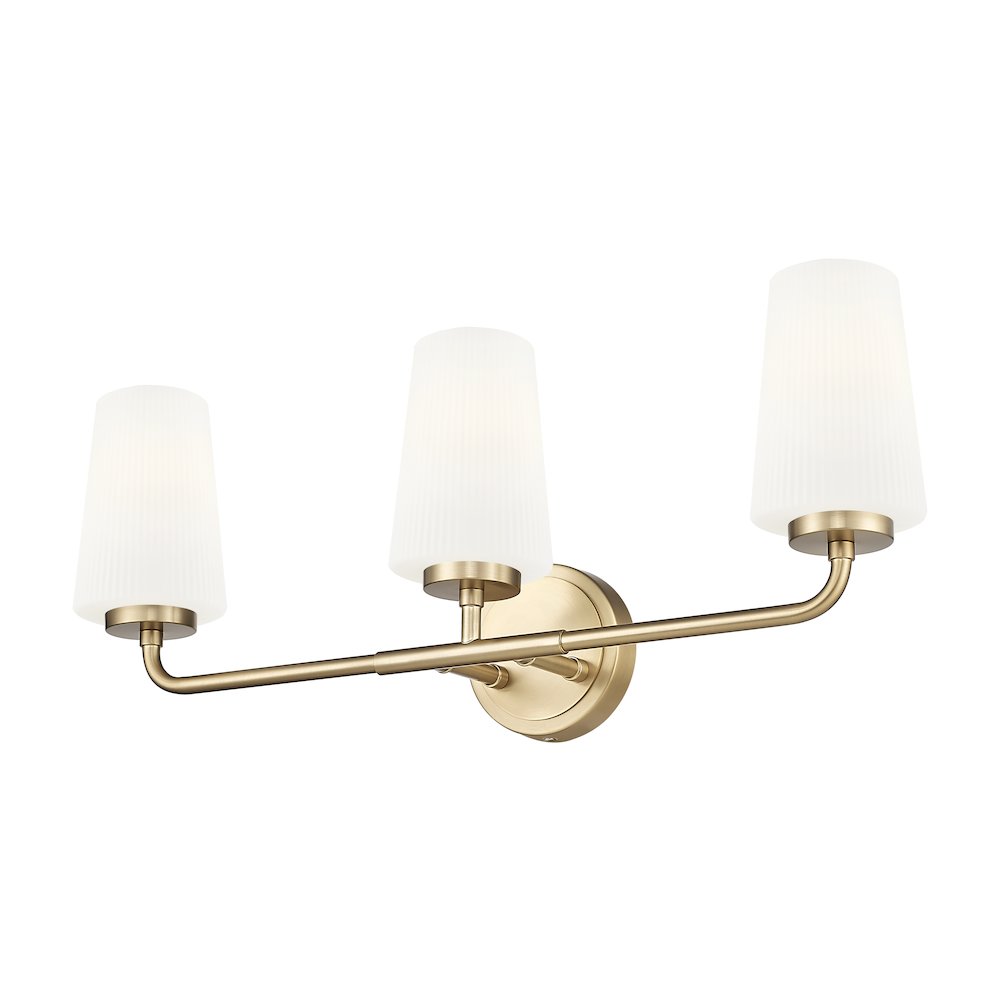 Z-Lite Montford 3 Light Vanity in Modern Gold color, Steel frame. Picture 3