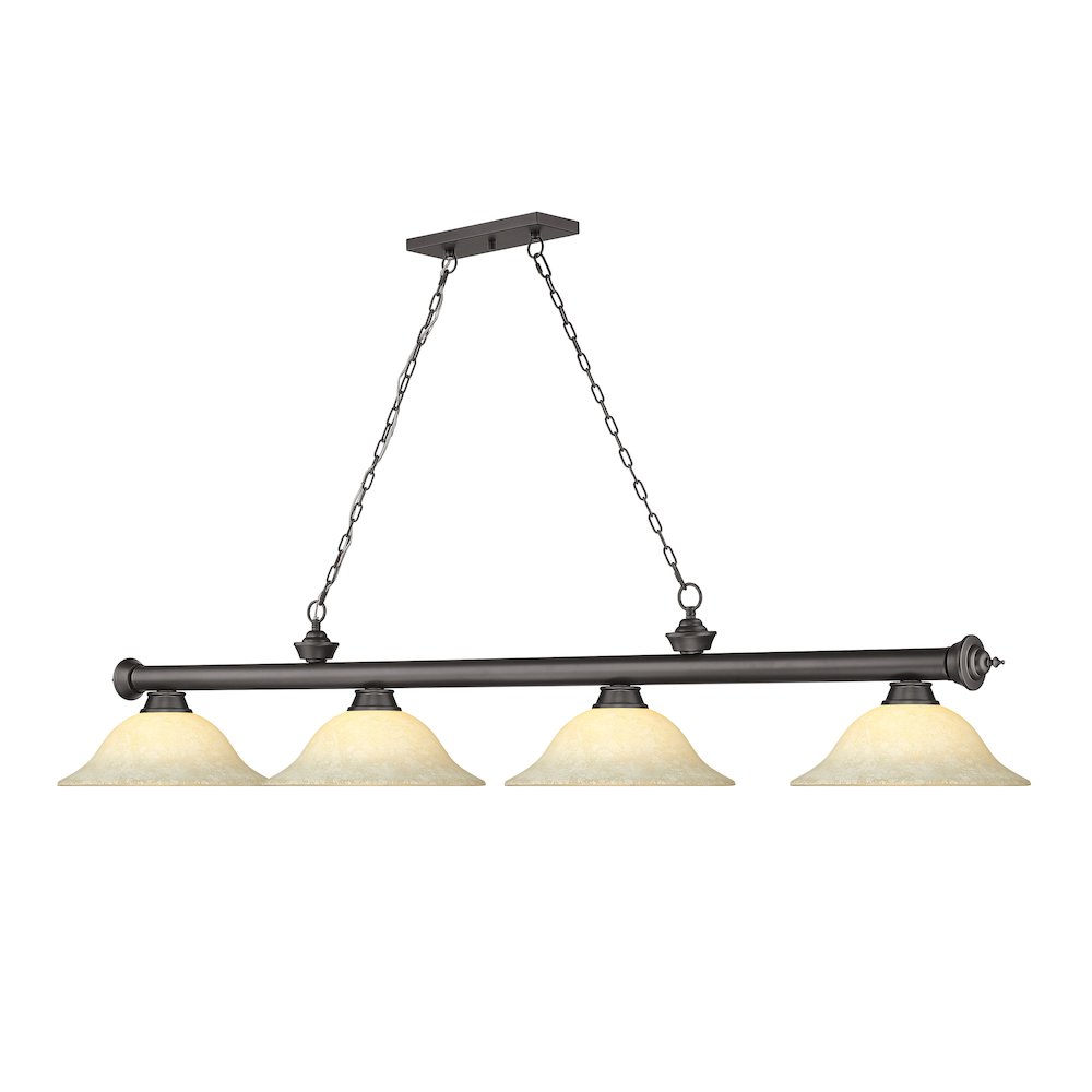 Z-Lite Cordon 4 Light Billiard, Steel Frame, Golden Mottle Shade Color. Picture 3
